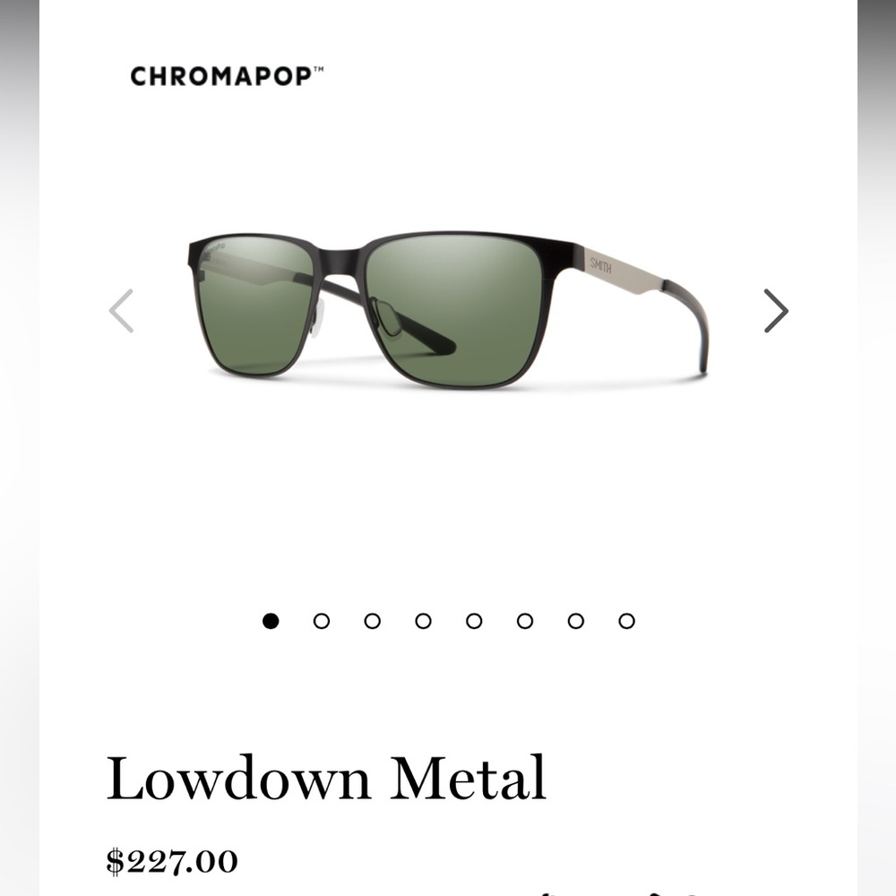 Smith Lowdown Metal Sunglasses in Matte Black/Silver with Gray Green Lenses